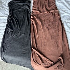 Black and Brown bodycon Maxi Dresses